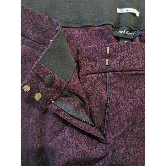 Lane Bryant women's Plus size Burgundy paisley the allie boot cut pants - 20R - Picture 7 of 10
